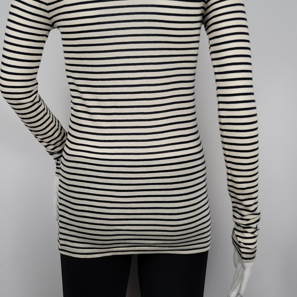 J. Crew Cotton Tissue Turtleneck Stripe T-Shirt - Picture 9 of 12